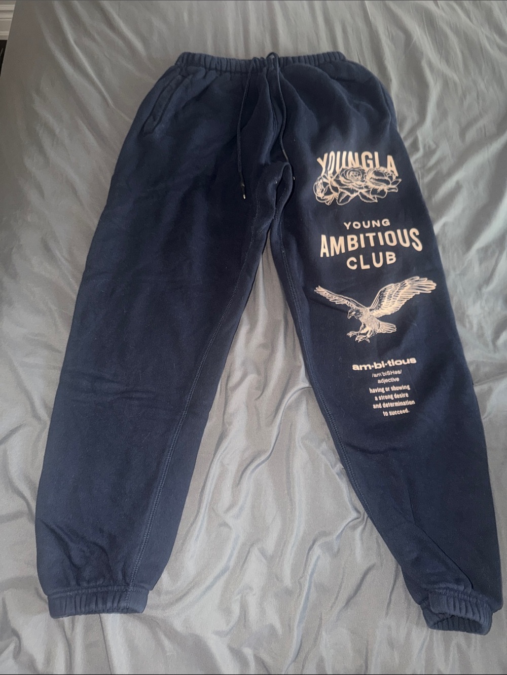 YoungLA Navy Ambitious Club Graphic Joggers